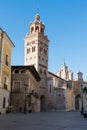 Beautiful mudejar tower. No people, sunny day. Square at Teruel, Spain.