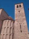 beautiful the Mudejar tower of the Santa Leocadia church in the Spanish city of Toledo on a summer day