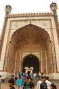 Entrance to Mihrab of Shahi Jama Masjid, Delhi, India Royalty Free Stock Photo