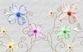 Beautiful Multi Color Flower with elegant Background