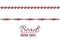 Beautiful multi-colored beads. String beads are realistic. Decorative element.vector illustration