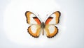 Beautiful multi-colored butterfly on a white background