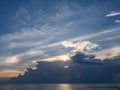 Beautiful, multi-colored clouds at sunset