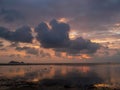 Beautiful, multi-colored clouds at sunset