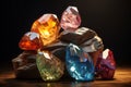 Colored gemstones minerals