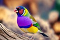 Beautiful multi colored Gouldian finch bird from Australia Royalty Free Stock Photo