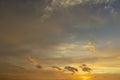 Beautiful multi-colored sunset with different colors and clouds as the Royalty Free Stock Photo