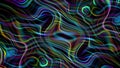 Moving random multicolored wavy texture. Psychedelic wavy animated abstract curved shapes.
