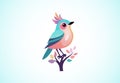 Beautiful multi coloured bird. Bird logo design vector illustration