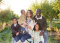 Beautiful Multi Ethnic Family Portrait Outdoors Royalty Free Stock Photo