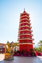 Beautiful multi-storey chinese pagoda temple, Hong Kong, China