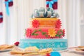 Beautiful multi-tiered wedding cake Royalty Free Stock Photo