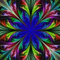 Beautiful multicolor fractal flower. Computer generated graphics