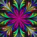 Beautiful multicolor fractal flower.