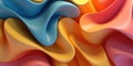 Beautiful multicolor, yellow blue pink shiny waves abstract wallpaper design. background. Elegant wavy background. Wide web banner