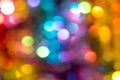 Beautiful multicolored bokeh lights holiday glitter background for Christmas New Year Birthday celebration Royalty Free Stock Photo