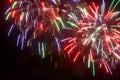 Beautiful multicolored fireworks against a night sky.