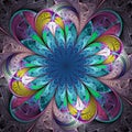 Beautiful multicolored fractal flower