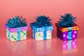 Beautiful multicolored gift boxes Royalty Free Stock Photo