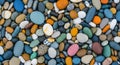 Beautiful multicolored smooth stones texture pattern Royalty Free Stock Photo