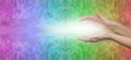 Beautiful multicoloured chakra healing energy message banner Royalty Free Stock Photo