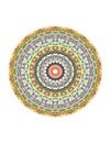 Beautiful multicoloured mandala design - digital work of art, many ornaments. Artist, creative, symbols