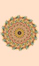 Beautiful multicoloured mandala design - digital work of art, many ornaments. Artist, creative, symbols
