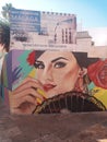 beautiful mural of a flamenco woman in the Jewish quarter of the Spanish city of Malaga on a summer day