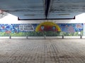 Beautiful mural under a railway bridge in the neighborhood of Palermo Buenos Aires Argentina