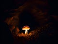 beautiful mushroom in the cave