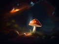 beautiful mushroom in the cave