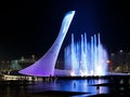 Beautiful, musical, colored fountain in the city of Sochi