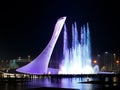 Beautiful, musical, colored fountain in the city of Sochi