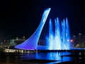 Beautiful, musical, colored fountain in the city of Sochi