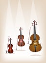 Beautiful Musical Instrument Strings on Brown Back