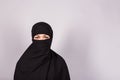 Beautiful Muslim girl wearing burqa closeup Royalty Free Stock Photo