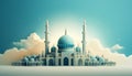 A beautiful muslim mosque in clouds, post Jummah Mubarak