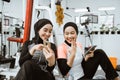 beautiful muslim sporty woman taking a break after exercising Royalty Free Stock Photo