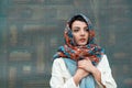 Beautiful Muslim women in fashionable modern trendy clothes Royalty Free Stock Photo