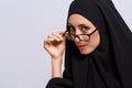 Beautiful Muslim woman looking at camera