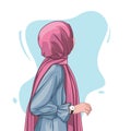 Beautiful muslim women hijab vector illustration Royalty Free Stock Photo