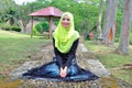 Beautiful muslimah lady wear blouse and hijab posing