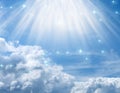 Mystical divine angelic background with divine rays of light Royalty Free Stock Photo