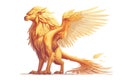 Beautiful mythical griffin on a white background.