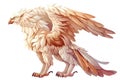 Beautiful mythical griffin on a white background.