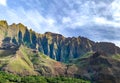 Beautiful Na Pali coast, Kauai, Hawaii view from off shore sea sunset boat cruise tour. Nature coastline landscape in USA. Hawaii Royalty Free Stock Photo