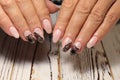 beautiful nail art manicure Royalty Free Stock Photo