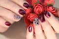 Beautiful Nail Art Manicure Royalty Free Stock Photo