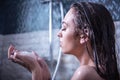 Girl taking shower Royalty Free Stock Photo