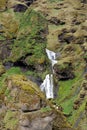 Beautiful Nameless waterfall in vicinities of Vic in Iceland Royalty Free Stock Photo